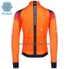 Maglia 2023 INEOS Grenadiers Manica Lunga Winter Invernale Arancio Blu Scuro